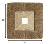 19" X 19" X 2.5" Brown Concave Square Double Layer Ribbed Wall Plaque