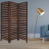 63" X 72" Brown 3 Panel Solid Wood Fortress Screen