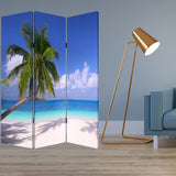 48 X 72 Multi Color Wood Canvas Paradise Screen