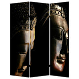 48" X 72" Multi Color Wood Canvas Budda Screen