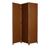 54" X 72" Dark Brown Wood 3 Panel Screen