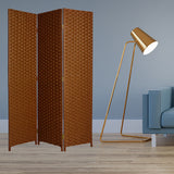54" X 72" Dark Brown Wood 3 Panel Screen