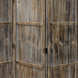 1" x 63" x 72" Brown 3 Panel Solid Wood Fortress Screen