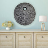 20" X 20" X 2" Contemporary Grey Round Wall Art
