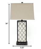 5.25 X 8 X 30 Bronze Rock Floral Base - Table Lamp