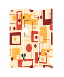 48 X 72 Multi Color Wood Canvas Deep Saffron Screen