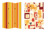 48 X 72 Multi Color Wood Canvas Deep Saffron Screen