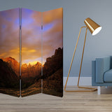 48 X 72 Multi Color Wood Canvas Desert Screen