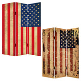 48 X 72 Multi Color Wood Canvas American Flag Screen