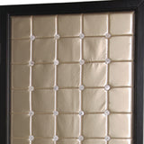 59" X 84" Gold Wood &amp; Fabric Screen