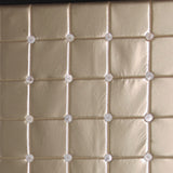 59" X 84" Gold Wood &amp; Fabric Screen