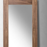 79" Walnut Mdf Veneer And Glass Mirror