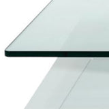 14" White Mdf And Glass Coffee Table