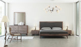 40" Walnut Mdf Veneer And Glass Mirror