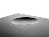 14.5" Black Crocodile Lacquer Coffee Table With 2 Drawers