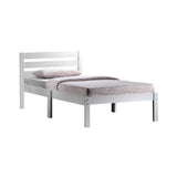 Solid Wood Twin Tufted White Bed