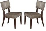 20" X 20" X 36" 2Pc Gray Fabric And Espresso Side Chair