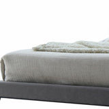 King Tufted Gray And Light Gray Upholstered Linen Bed