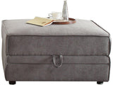 30" Gray Velvet Storage