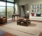 Set of 3 23" Solid Wood Brown Coffee Table With Shelf and End Tables