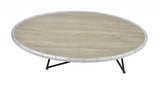 46" X 23" X 15" Weathered Gray Oak Particle Board Coffee Table