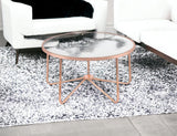 Mod Black Glass And Geo Gold End Table
