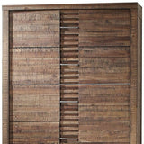 34" Brown Solid Wood Five Drawer Gentlemans Chest