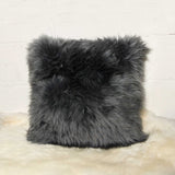 18" X 18" X 5" Gray Sheepskin Pillow 2 Pack