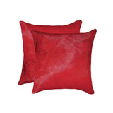 18" X 18" X 5" Wine Cowhide Pillow 2 Pack