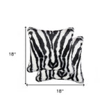 18" X 18" X 5" Denton Zebra Black And White Faux Pillow 2 Pack