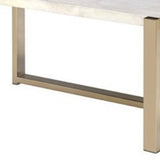 52" X 24" X 18" Gold And Clear Glass Metal Coffee Table