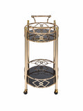 35" X 16" X 32" Gold Metal Serving Cart