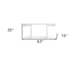 63" White Trestle Console Table
