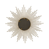 26 Round Gold Metal Sunburst Framed Wall Mirror