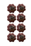 1.5" X 1.5" X 1.5" Glossy Pink Silver And Red Knobs 8 Pack