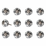 1.5" X 1.5" X 1.5" White Black And Silver Knobs 12 Pack