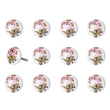 Floral White And Pink Set Of 12 Knobs