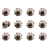1.5" X 1.5" X 1.5" White Burgundy And Copper Knobs 12 Pack