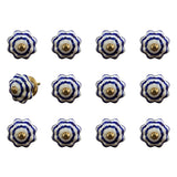 1.5" X 1.5" X 1.5" White Blue And Copper Knobs 12 Pack