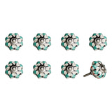 1.5" X 1.5" X 1.5" Hues Of White Green And Black Knobs 8 Pack