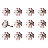 1.5" X 1.5" X 1.5" Cream Pink And Silver Knobs 12 Pack