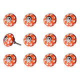 1.5" X 1.5" X 1.5" Orange White And Silver Knobs 12 Pack