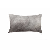 12" X 20" Gray Cowhide Pillow