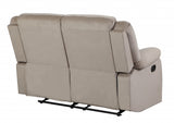 60" Beige Microfiber Manual Reclining Love Seat