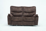 63" Dark Brown Microfiber Manual Reclining Love Seat