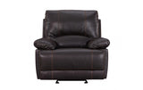 41" Brown Leather Match Recliner