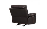 41" Brown Leather Match Recliner