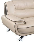 64" Black And Silver Faux Leather Love Seat
