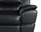 85" Black And Silver Leather Sofa