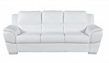 Three Piece Indoor White Genuine Leather Six Person Seating Set